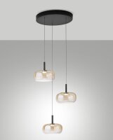 LED Pendelleuchte Glas 2700/3000/4000K Schwarz L:45 cm