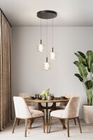 LED Hängelampe Glas 2700/3000/4000K Schwarz L:45 cm