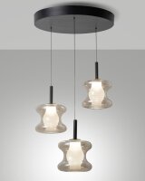 LED Hängelampe Glas 2700/3000/4000K Schwarz L:45 cm