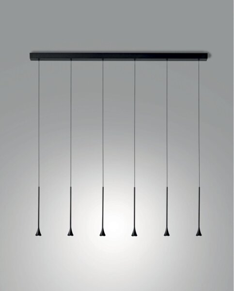 LED Hängelampe Schwarz 3000K L:80 cm 2790 lm dekorativ