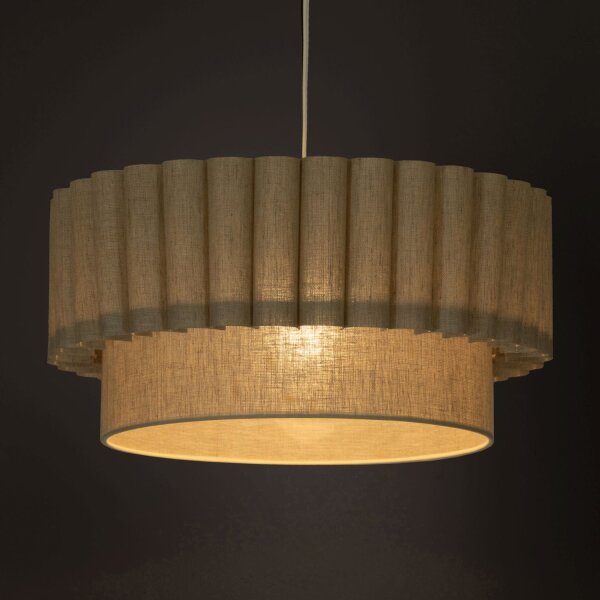 Hängelampe Stoff Grau-Beige Weiß Ø45,5 cm E27 blendarm