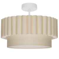Deckenlampe Stoffschirm Ecru Weiß Ø45,5 cm...