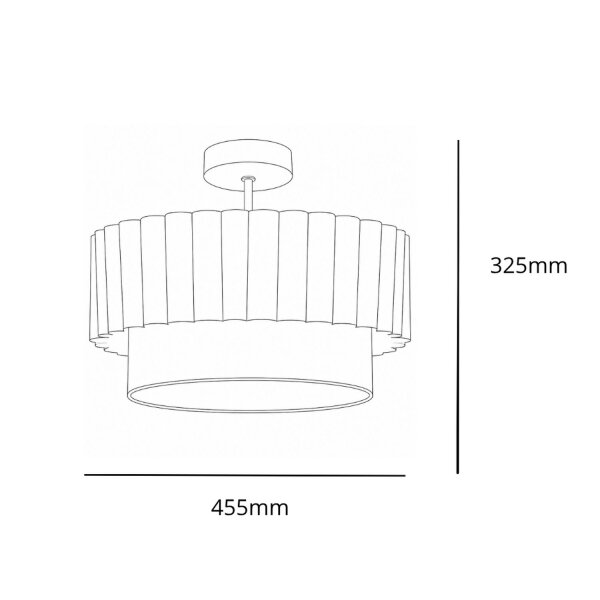 Deckenlampe Stoff Leinen Metall Beige Weiß Ø45,5 cm E27