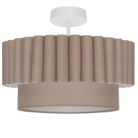 Deckenlampe Stoff Leinen Metall Beige Weiß...