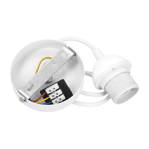 Hängelampe Stoff Leinen Ecru Weiß Ø45,5 cm E27 Modern
