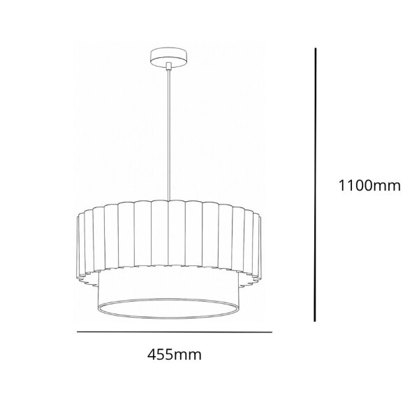 Hängelampe Stoff Leinen Ecru Weiß Ø45,5 cm E27 Modern