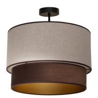 Deckenleuchte Stoff Grau-Beige Braun Gold Ø40 cm E27