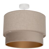 Deckenleuchte Stoff Grau-Beige Beige Gold E27 Ø40 cm