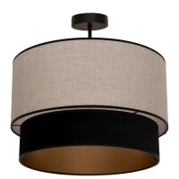 Deckenlampe Stoff Grau-Beige Schwarz Gold E27 Ø40 cm