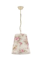 Suspension CRINE Fleurs Abat-jour Ø35cm Shabby