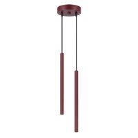 Pendelleuchte Stahl Burgund 2-flammig G9 rund Ø15 cm