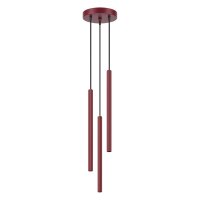 Pendelleuchte Stahl Burgund 3-flammig G9 Ø20 cm rund