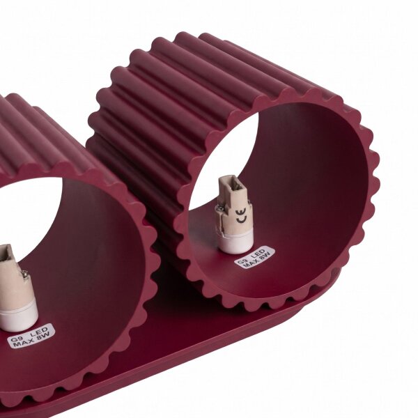 Wandlampe Up Down Aluminium Burgund 2-flammig G9 B:21cm