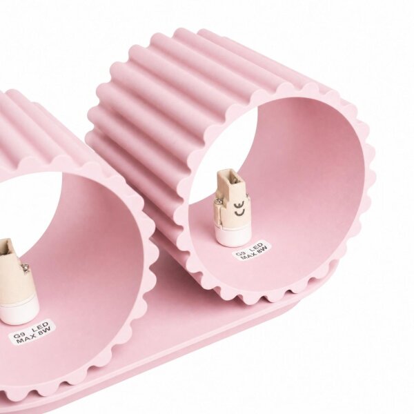 Wandlampe Up Down indirekt Aluminium Rosa G9 H:10cm