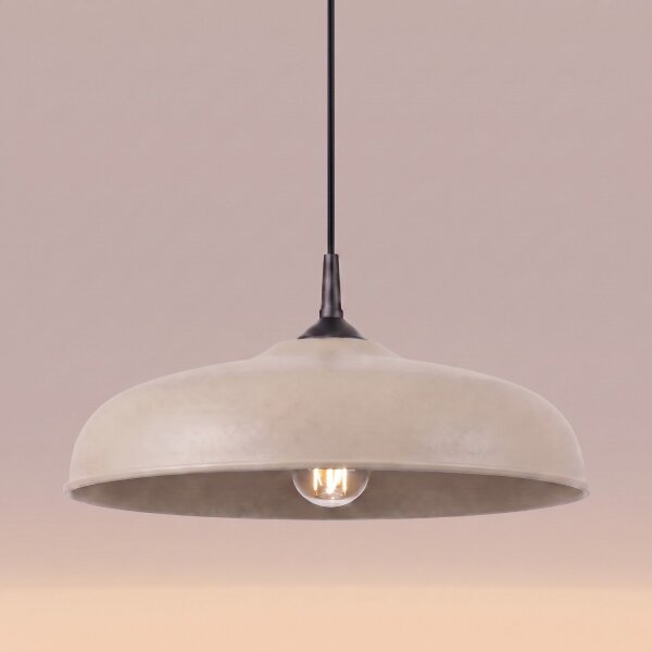 Pendelleuchte Stahl Taupe Schwarz E27 Ø38 cm rund