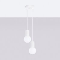 Hängelampe blendarm Glas Aluminium 2-flammig G9 L:15cm