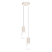 Hängelampe Glas Aluminium Beige 2-flammig G9 L:15cm