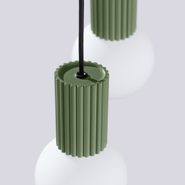 Hängelampe Glas Aluminium Olivgrün 2-flammig G9 L:15cm