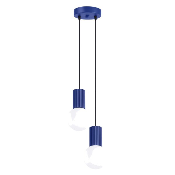 Hängelampe Glas Aluminium Ultramarin 2-flammig G9 15cm