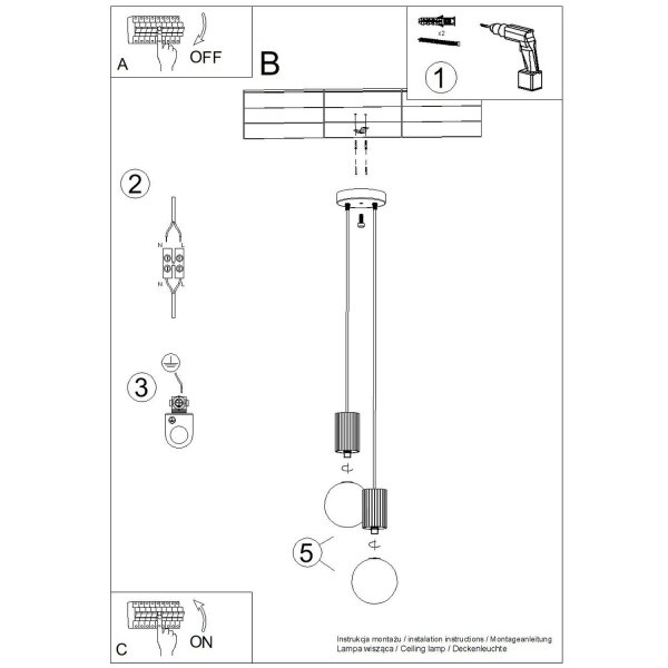 Hängelampe Glas Aluminium Ultramarin 2-flammig G9 15cm
