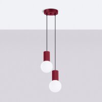 Hängelampe Glas Aluminium Burgund 2-flammig G9 L:15cm