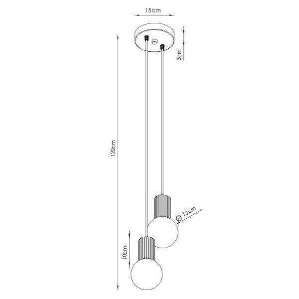 Hängelampe Glas Aluminium Pfirsich 2-flammig G9 L:15cm