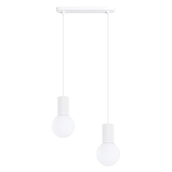 Hängelampe blendarm Glas Aluminium 2-flammig G9 33,5cm