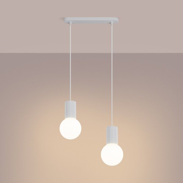 Hängelampe blendarm Glas Aluminium 2-flammig G9 33,5cm