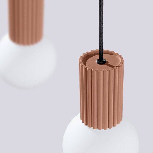Hängelampe Glas Aluminium Mokka 2-flammig G9 L:33,5cm