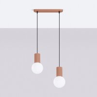 Hängelampe Glas Aluminium Mokka 2-flammig G9 L:33,5cm