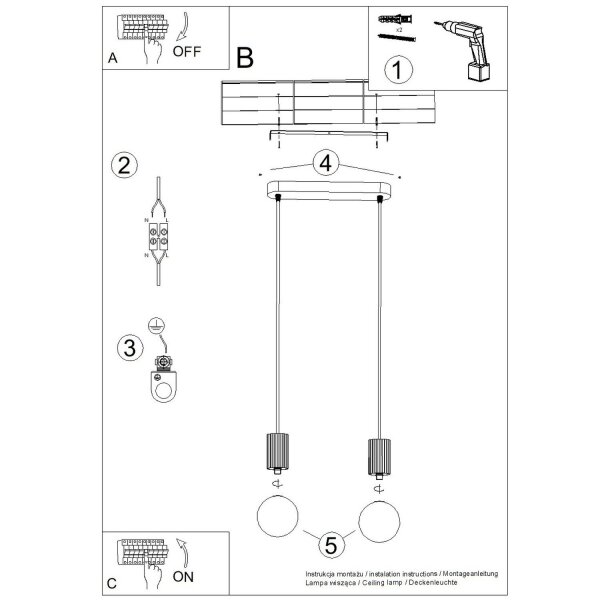 Pendelleuchte Glas Aluminium Ultramarin G9 L:33,5cm