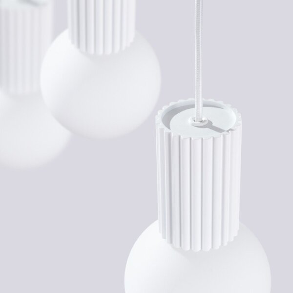 Hängelampe blendarm Glas Aluminium 3-flammig G9 L:40cm