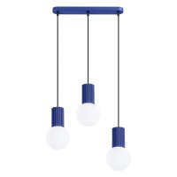 Hängelampe Glas Aluminium Ultramarin 3-flammig G9 40cm