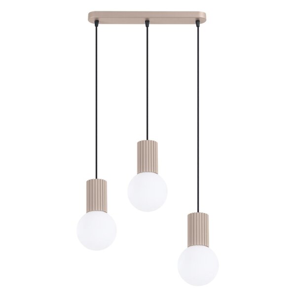 Hängelampe blendarm Glas Aluminium Taupe G9 L:40cm