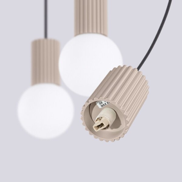 Hängelampe blendarm Glas Aluminium Taupe G9 L:40cm