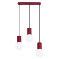 Hängelampe Glas Aluminium Burgund 3-flammig G9 L:40cm
