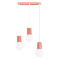 Hängelampe Glas Aluminium Pfirsich 3-flammig G9 L:40cm
