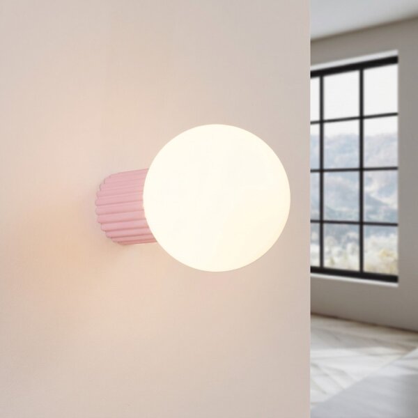 Wandlampe Glas Aluminium Rosa G9 IP44 H:12 cm rund