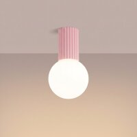Deckenleuchte Glas Aluminium Rosa G9 IP44 L:12 cm