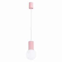 Hängelampe Glas Aluminium Rosa satiniert G9...