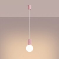 Hängelampe Glas Aluminium Rosa satiniert G9...