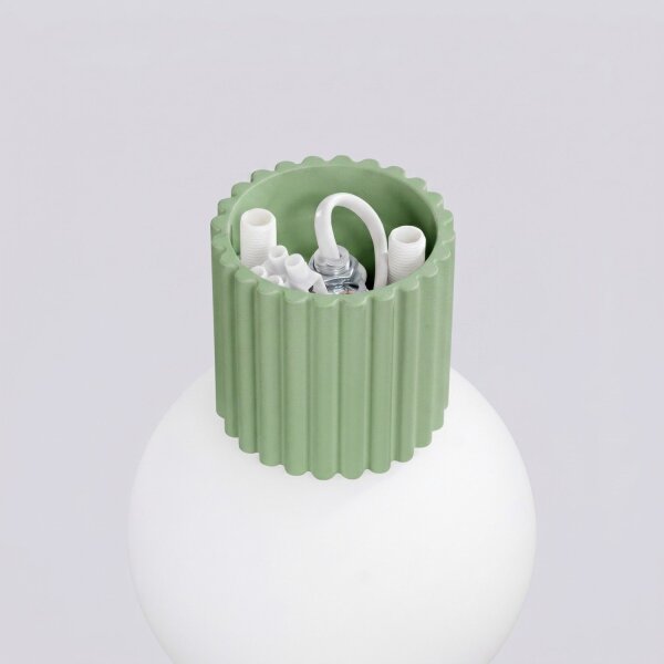Wandlampe Glas Aluminium Salbei G9 IP44 H:12cm rund