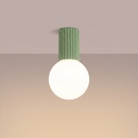 Deckenleuchte Glas Aluminium Salbei G9 IP44 B:12cm