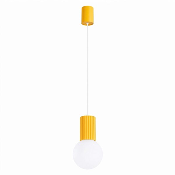 Hängelampe Glas Aluminium Gelb satiniert G9 Ø12 cm