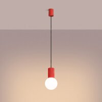 Hängelampe Glas Aluminium Rot satiniert G9...