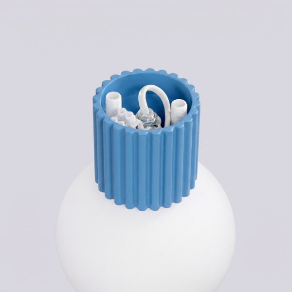 Wandlampe Glas Aluminium Hellblau G9 IP44 H:12cm rund