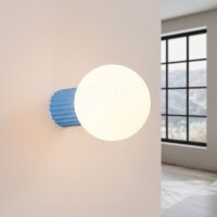 Wandlampe Glas Aluminium Hellblau G9 IP44 H:12cm rund