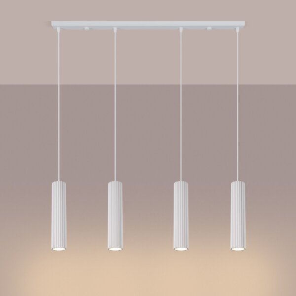 Hängelampe höhenverstellbar Aluminium Weiß GU10 L:81cm