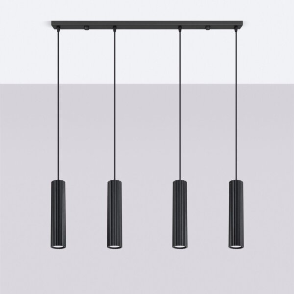 Hängelampe höhenverstellbar Aluminium Schwarz GU10 81cm