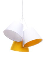 Kinderzimmerlampe SAMY Weiß Orange Stoff Schirm